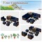 Costway 8 PCS Outdoor Wicker Furniture Set with Storage Box Tempered Glass Table 2 Ottomans